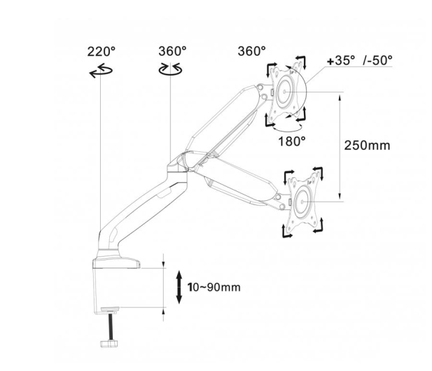 ART do monitora L-17GD 10-32" 9 kg Gazowy - 513966 - zdjęcie 3
